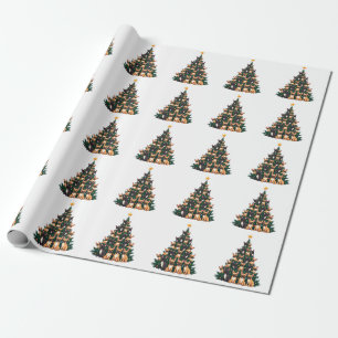 Weihnachtsbaum mit Terrier Hunden Weihnachtsgesche Geschenkpapier