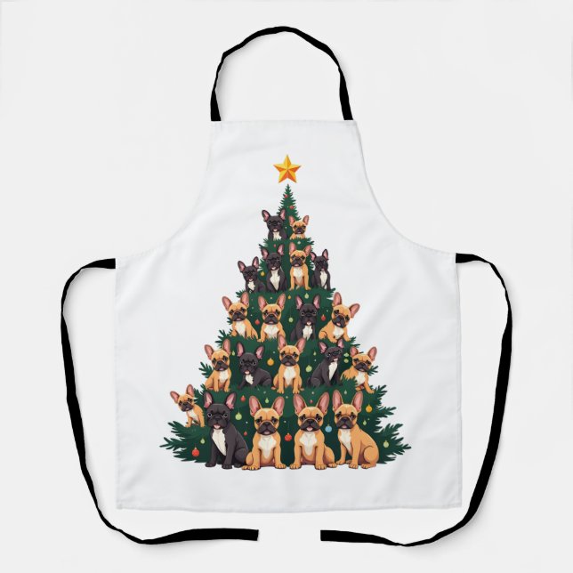 Weihnachtsbaum mit Terrier Hunden Weihnachtsgesche Schürze (Vorderseite)