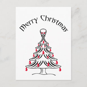 Weihnachtsbaum mit Totenkopf Postkarte