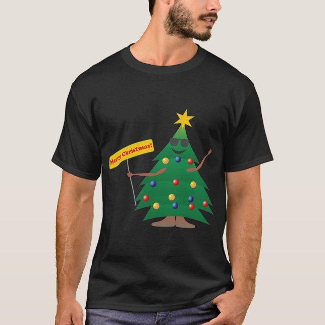 Weihnachtsbaum mit Unterschrift T-Shirt (Vorderseite)