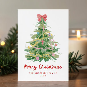 Weihnachtsbaum mit verrückter roter Schleife Nicht Feiertagskarte