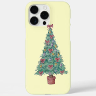 Weihnachtsbaum mit Verzierungen roten Bögen Glocke iPhone 16 Pro Max Hülle