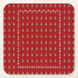 Weihnachtsbaum mit Verzierungen roten Bögen Glocke Rechteckiger Pappuntersetzer