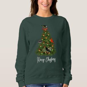 Weihnachtsbaum mit Vögeln Feiertag Sweatshirt