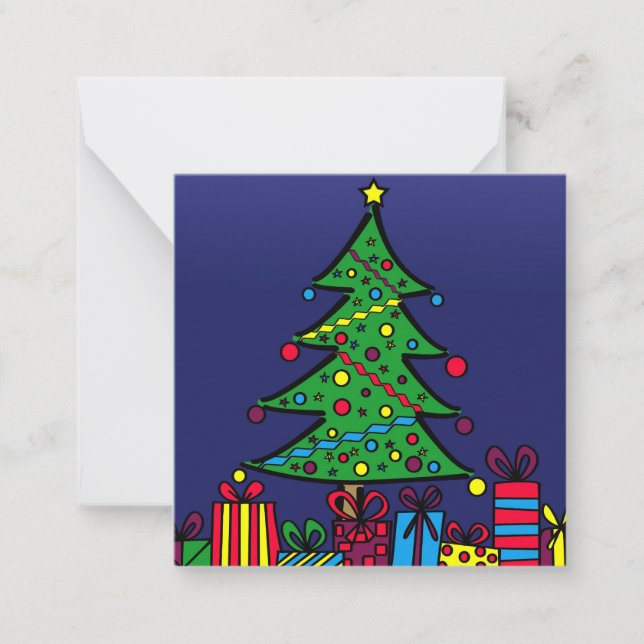 Weihnachtsbaum Mitteilungskarte (Vorderseite)