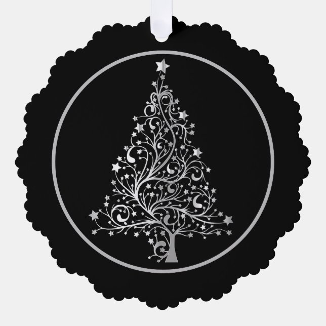 Weihnachtsbaum Modern Ornament Karte (Vorderseite)