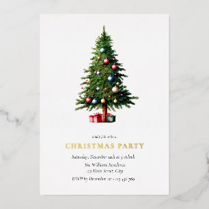 Weihnachtsbaum Moderne Feier Folieneinladung