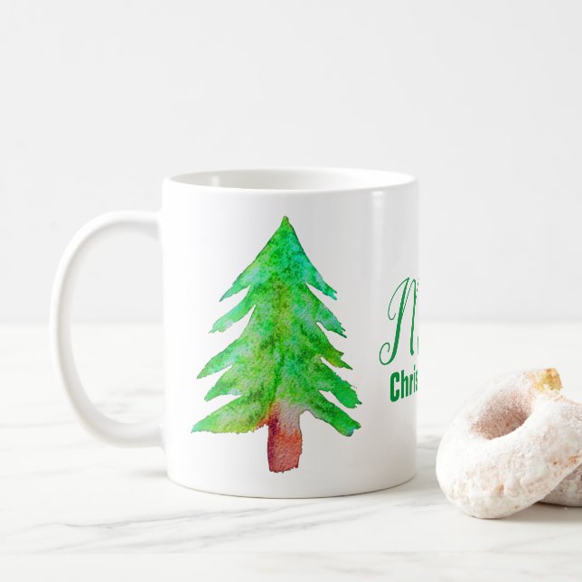 Weihnachtsbaum moderne Funkfarben Kaffeetasse (Mit Donut)