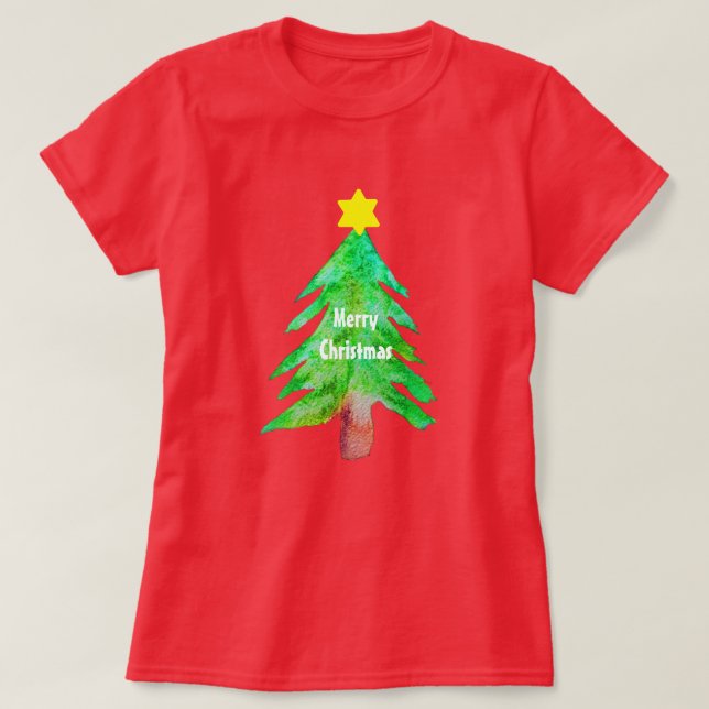 Weihnachtsbaum moderne Funkfarben T-Shirt (Design vorne)