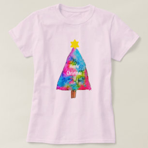 Weihnachtsbaum moderne Funkfarben T-Shirt