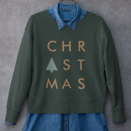 Weihnachtsbaum | Modernes Minimalistisches Gold un Sweatshirt