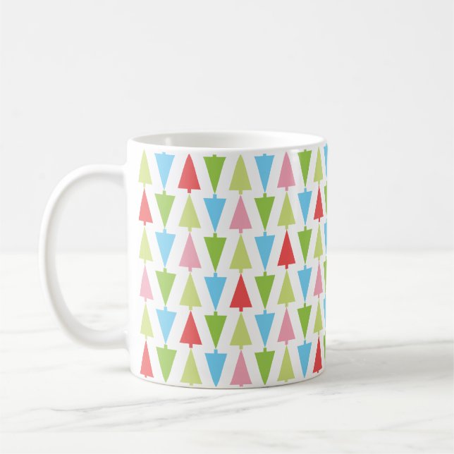 Weihnachtsbaum Modernes Urlaubsmuster Multicolor Kaffeetasse (Links)