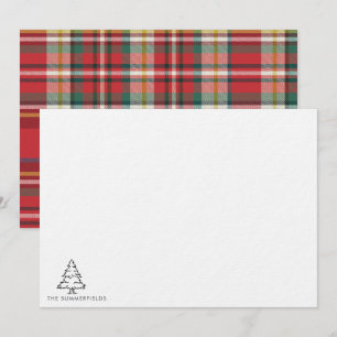 Weihnachtsbaum Monogram Holiday Family Mitteilungskarte