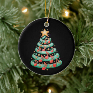 Weihnachtsbaum Musikalische Noten Lied Musiker Xma Keramik Ornament