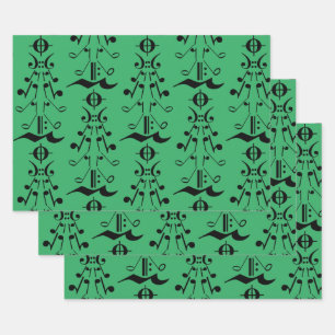 Weihnachtsbaum - Musiknote und Symbole Geschenkpapier Set