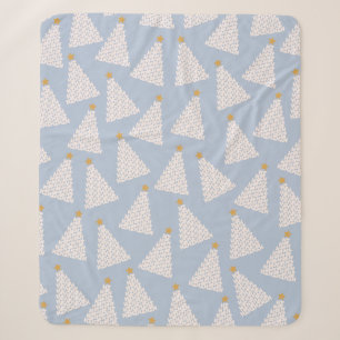 Weihnachtsbaum Muster Blau Sherpadecke