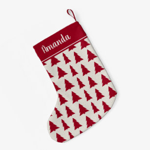 Weihnachtsbaum Muster Burgund Beige Individuelle N Kleiner Weihnachtsstrumpf