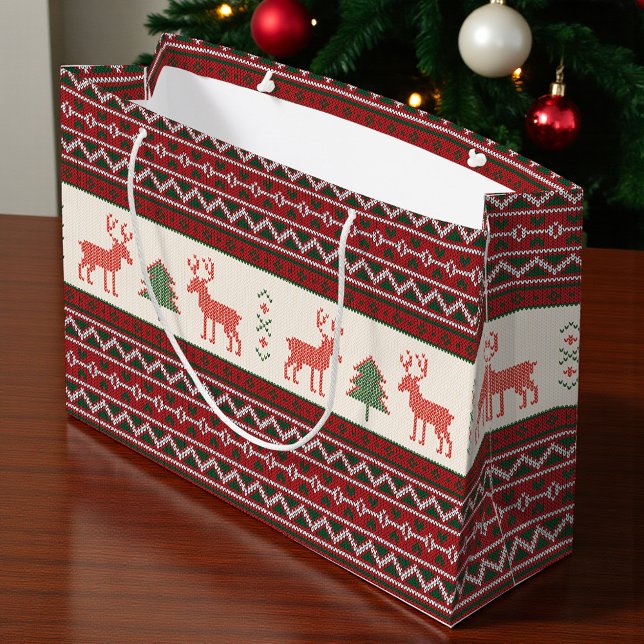 Weihnachtsbaum-Muster für Rentiere | Urlaub Große Geschenktüte (Von Creator hochgeladen)