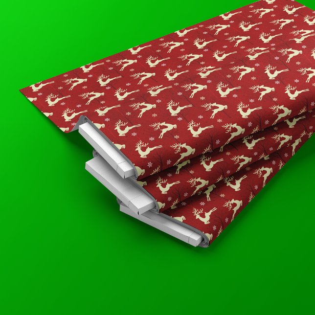 Weihnachtsbaum Muster Gold Red Stoff (Von Creator hochgeladen)