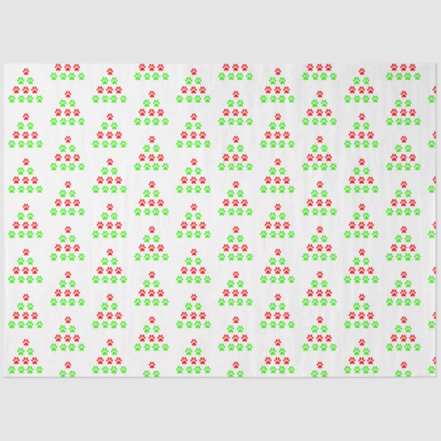 Weihnachtsbaum-Muster grün rot Seidenpapier (Vorderseite)