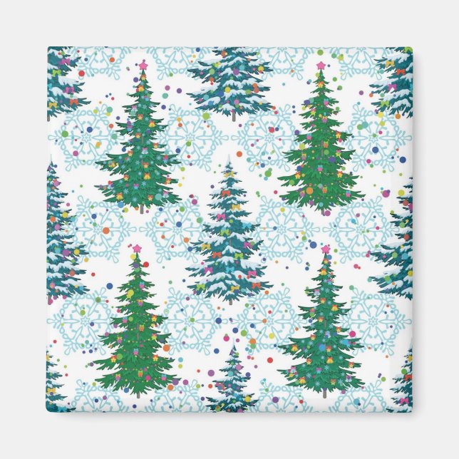 Weihnachtsbaum-Muster Magnet (Vorne)