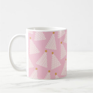 Weihnachtsbaum Muster rosa Kaffeetasse