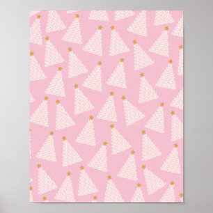 Weihnachtsbaum Muster rosa Poster