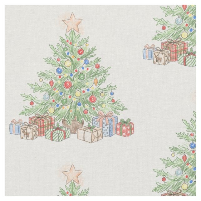 Weihnachtsbaum-Muster Stoff (Nahaufnahme)