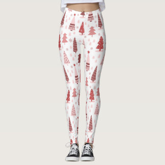 Weihnachtsbaum Muster Weiße Leggings