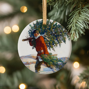 Weihnachtsbaum N.C. Wyeth Keramik Ornament
