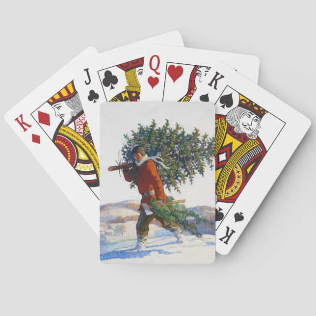 Weihnachtsbaum | N.C. Wyeth Spielkarten (Rückseite)