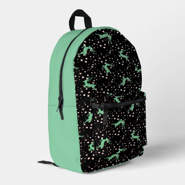 Weihnachtsbaum Nahtloses Muster Bedruckter Rucksack (Rückseitige Ecke links)