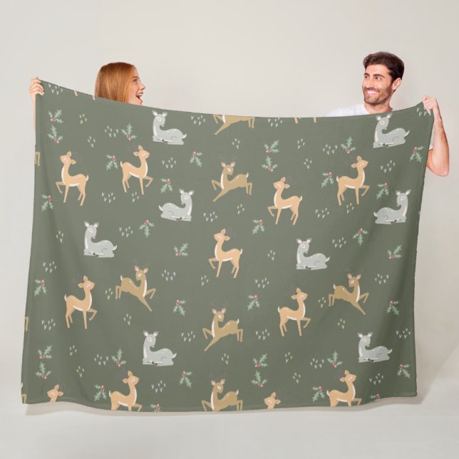 Weihnachtsbaum Nahtloses Muster Fleecedecke (Beispiel)