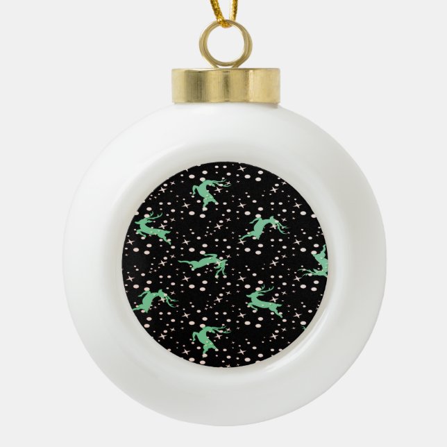 Weihnachtsbaum Nahtloses Muster Keramik Kugel-Ornament (Vorderseite)