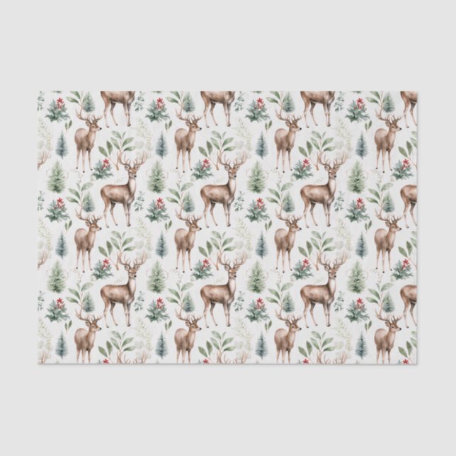 Weihnachtsbaum Nahtloses Muster Seidenpapier (Vorderseite)