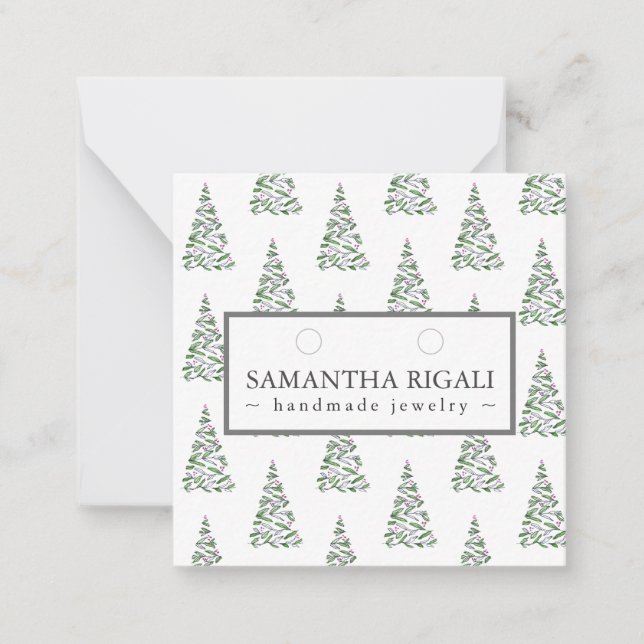 Weihnachtsbaum Necklace Ohrringe Display Mitteilungskarte (Vorderseite)
