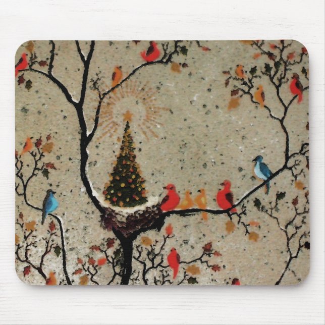 Weihnachtsbaum-Nest ~ Mauspad (Vorne)