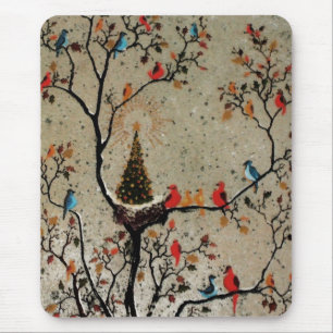 Weihnachtsbaum-Nest ~ Mauspad