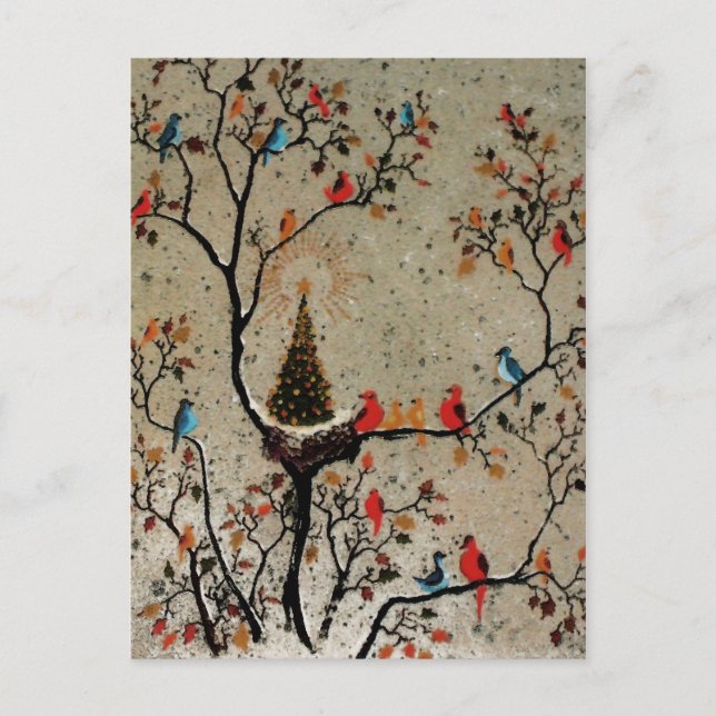 Weihnachtsbaum Nest ~ Postkarte (Vorderseite)