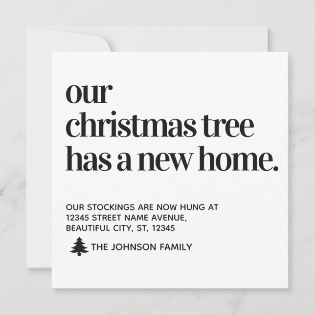Weihnachtsbaum Neue Zuhause Wir haben Urlaub verle Ankündigung (Vorderseite)