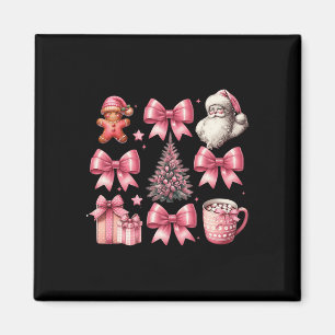 Weihnachtsbaum Niedlich Retro Coquette Bow Pink Wo Magnet