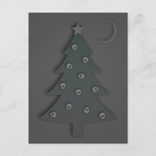 Weihnachtsbaum Noir Feiertagspostkarte (Vorderseite)