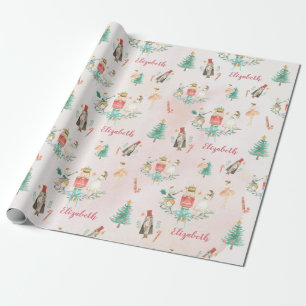 Weihnachtsbaum Nutcracker Girl Personalisiert Kids Geschenkpapier