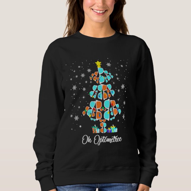 Weihnachtsbaum Oh Optometrie Brille Sweatshirt (Vorderseite)