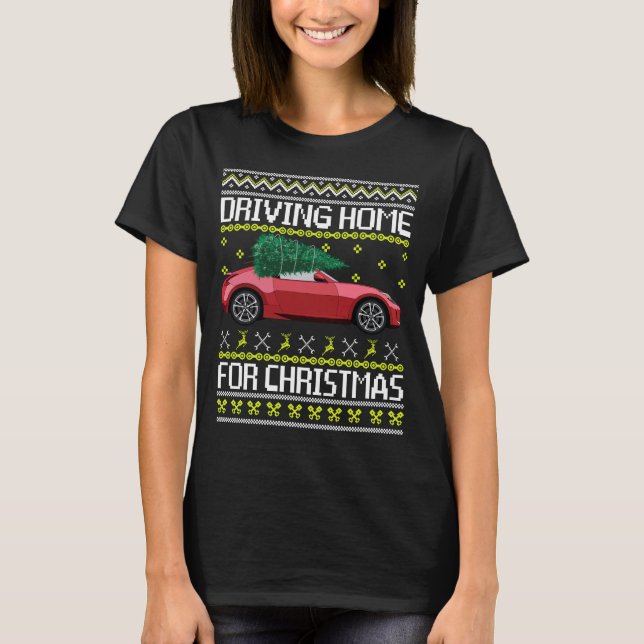 Weihnachtsbaum Oldtimer Auto Xmas hässlicher Sweat T-Shirt (Vorderseite)