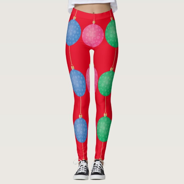 Weihnachtsbaum Ornament Balls Thunder_Cove Leggings (Vorderseite)