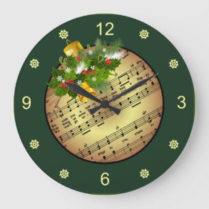 Weihnachtsbaum Ornament ~ Bell & Mistletoe ~ Große Wanduhr