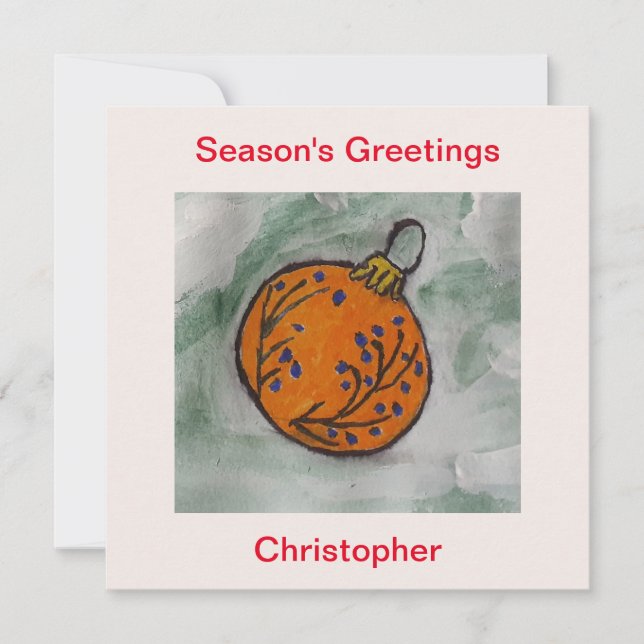 Weihnachtsbaum-Ornament-Flachkarte Karte (Vorderseite)