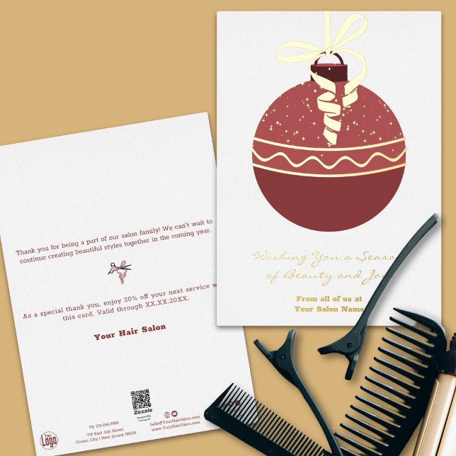 Weihnachtsbaum-Ornament-Foil Accents Urlaubskarte Folieneinladung (Christmas Tree Ornament Foil Accents Holiday Card)