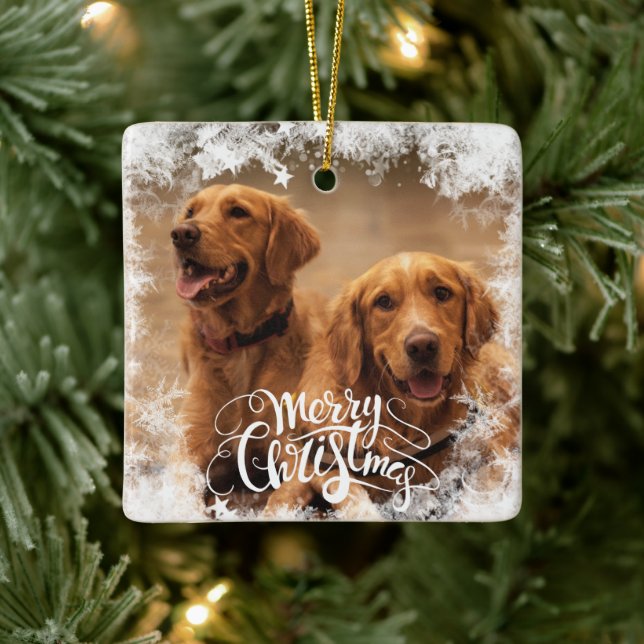 Weihnachtsbaum-Ornament gefrorenes Foto Keramikornament (Baum)